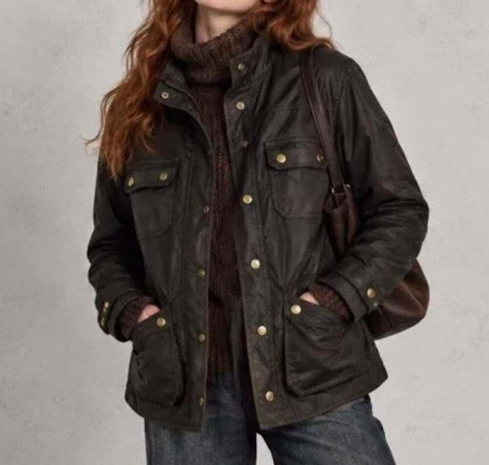 J.Crew downtown Utility Field Jacket Size S Black Waxed Canvas